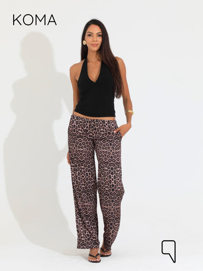 Elsie Lose Fit Trousers - Multicolored Tiger