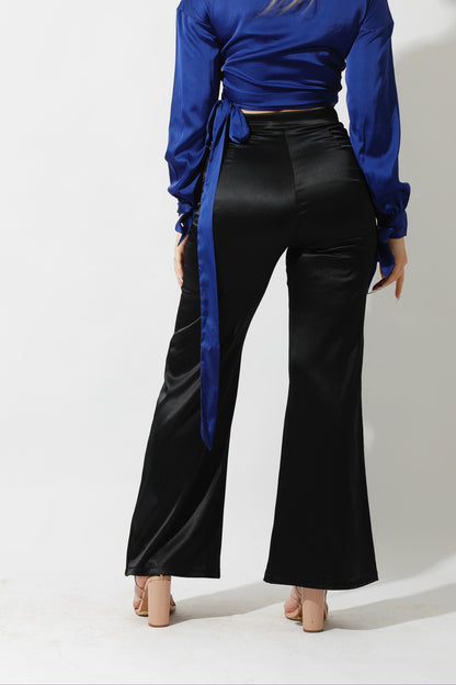 Front Slit Trousers - Black