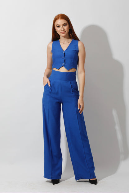Co-Ord Vest Set - Electric Blue