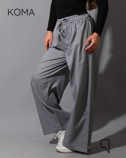 Plaid Straight Leg trousers - Plaid Black