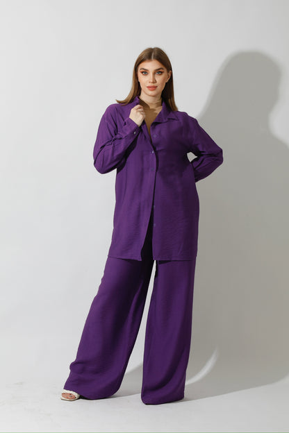 Co-Ord Long Sleeves Shirt - Purple