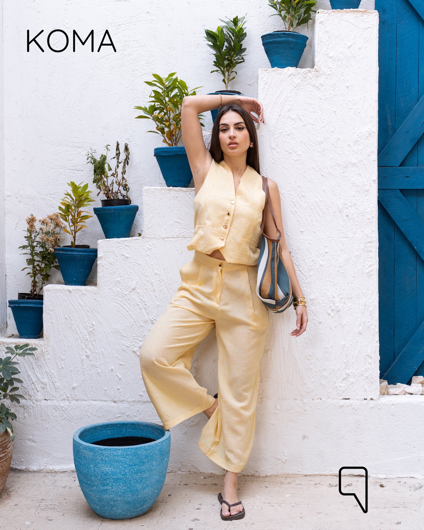 Judy Blend Waistcoat Jumpsuit - Yellow
