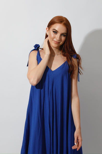 Tied Up Lose Jumpsuit - Electric Blue