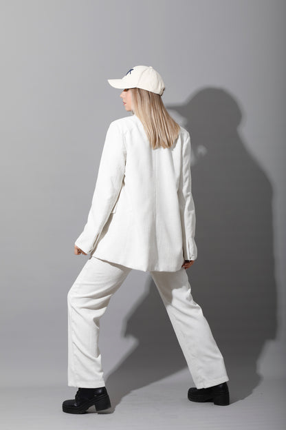 Tailored Oversized Suits - White Velvet