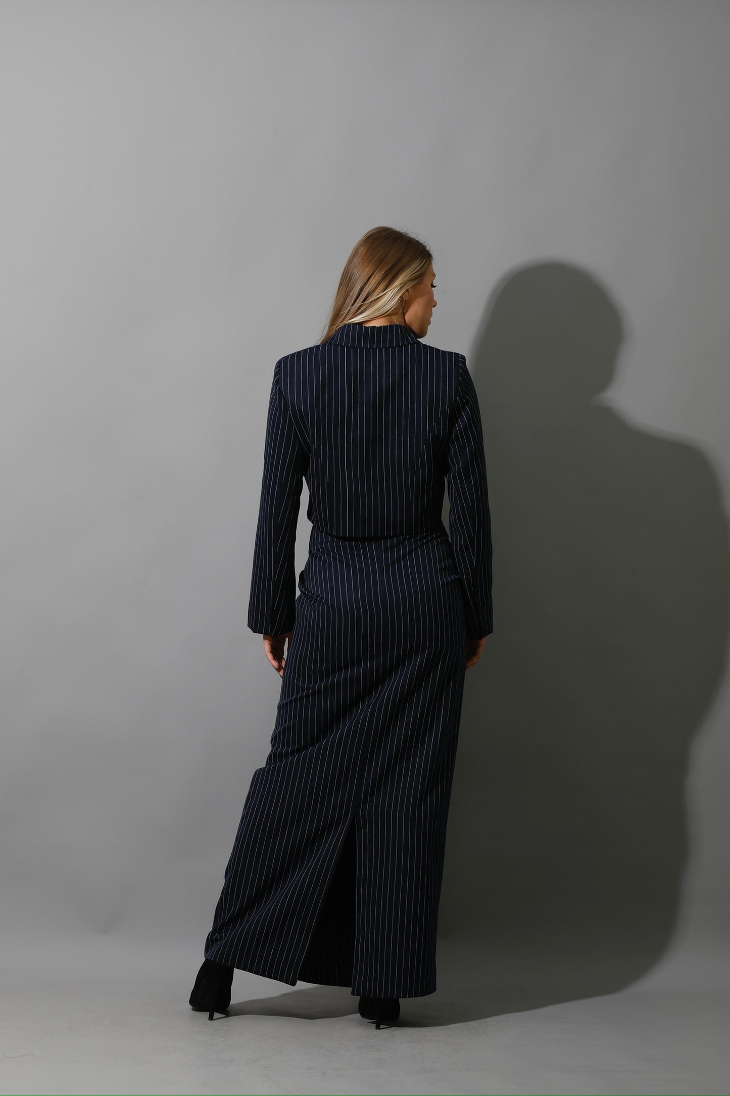 Striped Maxi Skirt Co-Ord - Navy