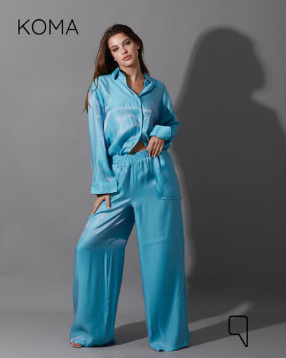 Shemer Long Shirt - Turquoise