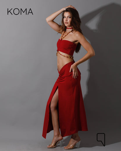 Layton Tied Up Co-Ord - Maroon