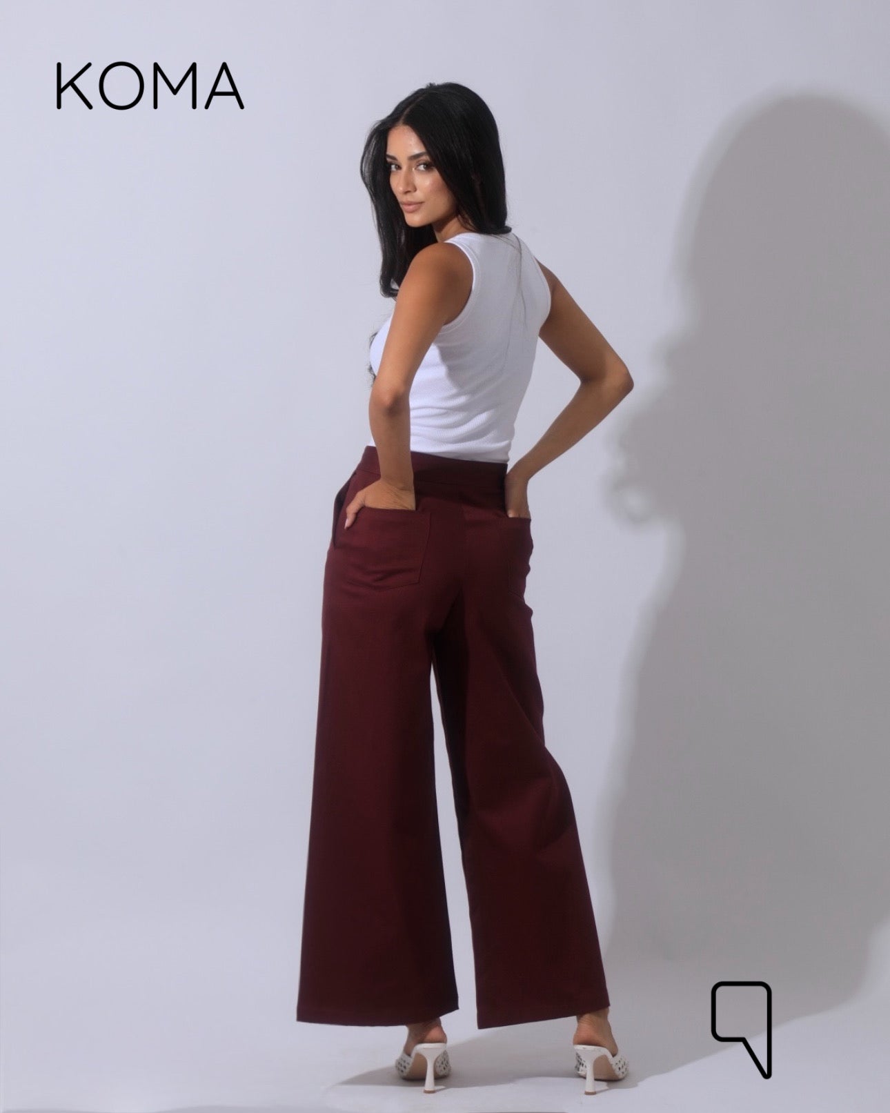Maddelena Mini Flare Trousers - Maroon