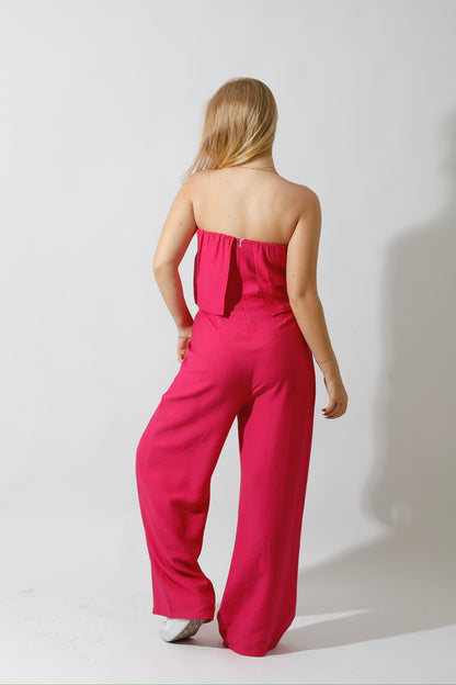 Wide Leg Jumpsuit - Barbie Pink