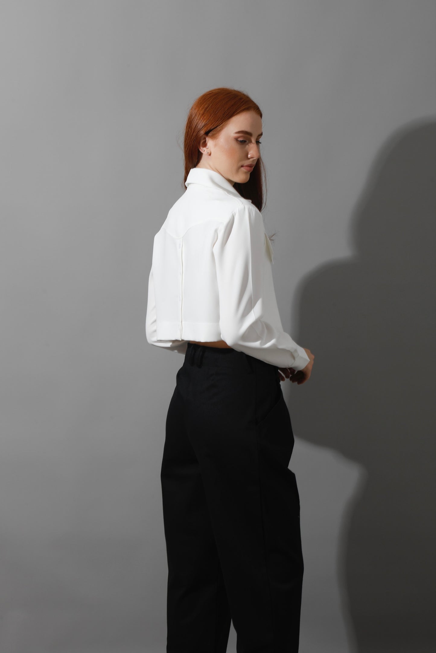 High Rise Paper-Bag Pants - Black