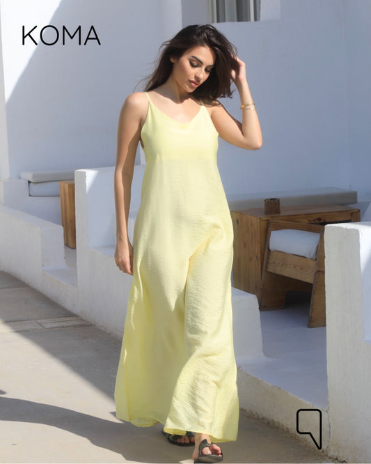 Noella Backless Maxi Dress - Yellow