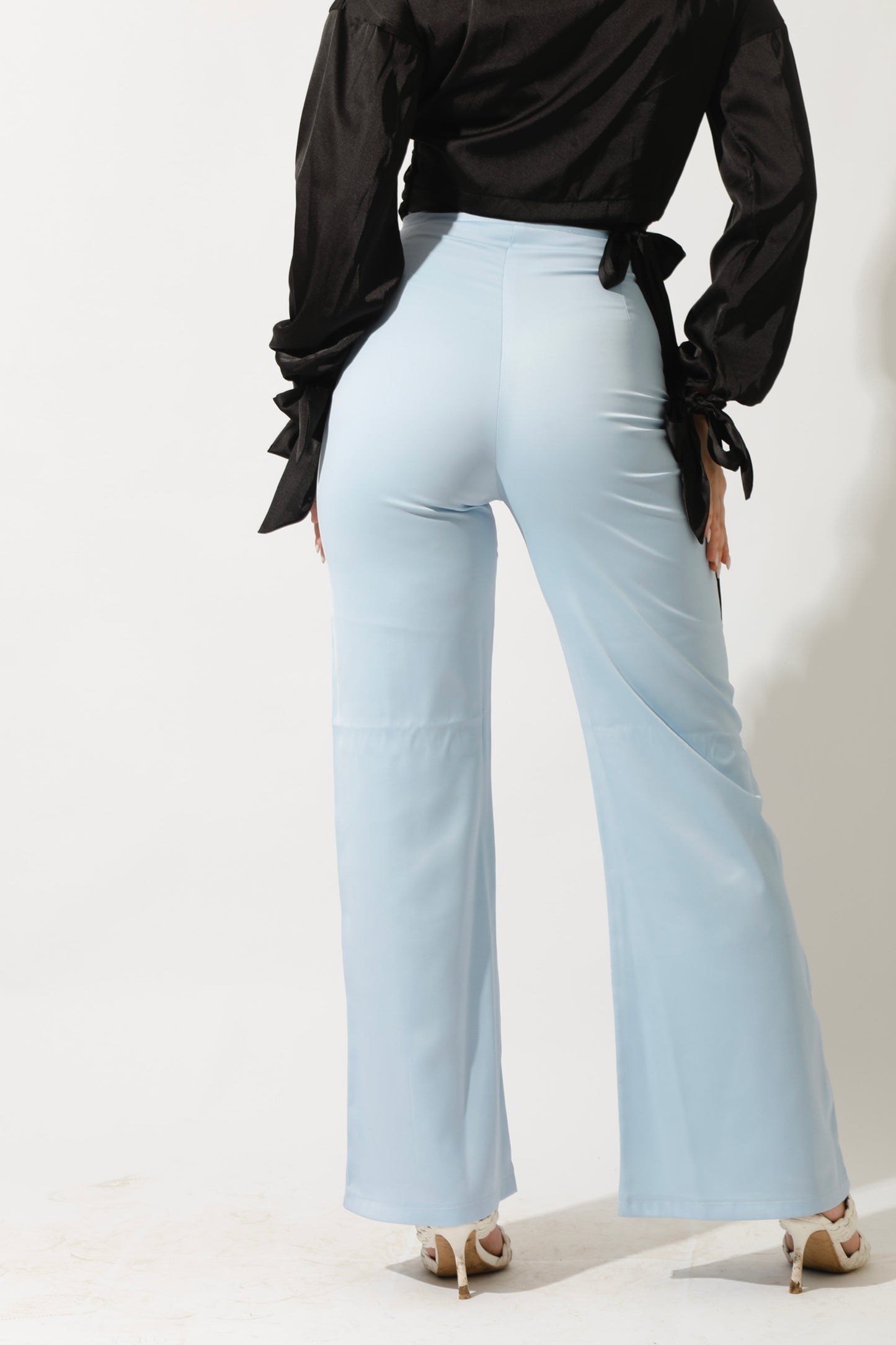 Front Slit Trousers - Sky Blue