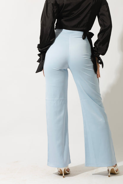 Front Slit Trousers - Sky Blue