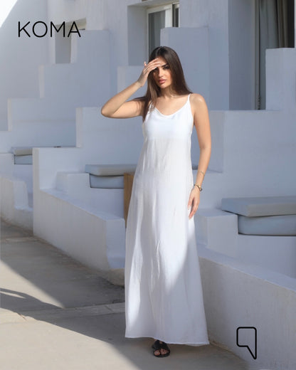 Noella Backless Maxi Dress - White