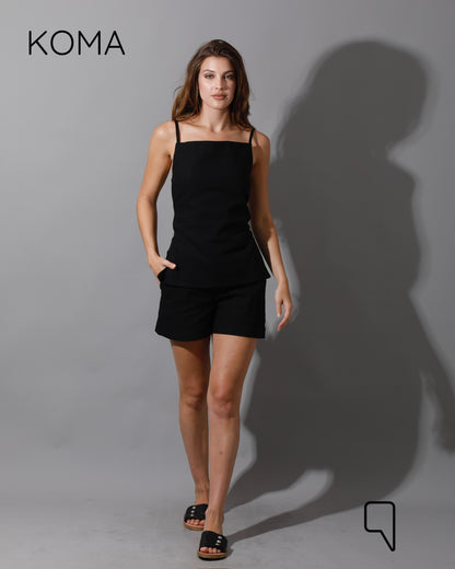 Liana Cress Cross Top - Black