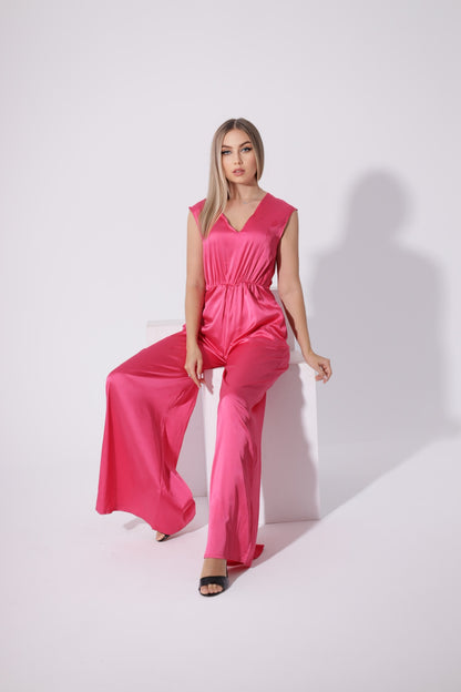 Flared Jumpsuit - Barbie Pink