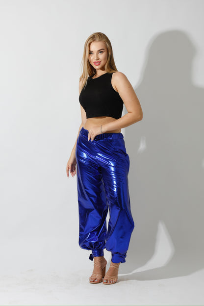 Side Slit Trousers - Electric Blue