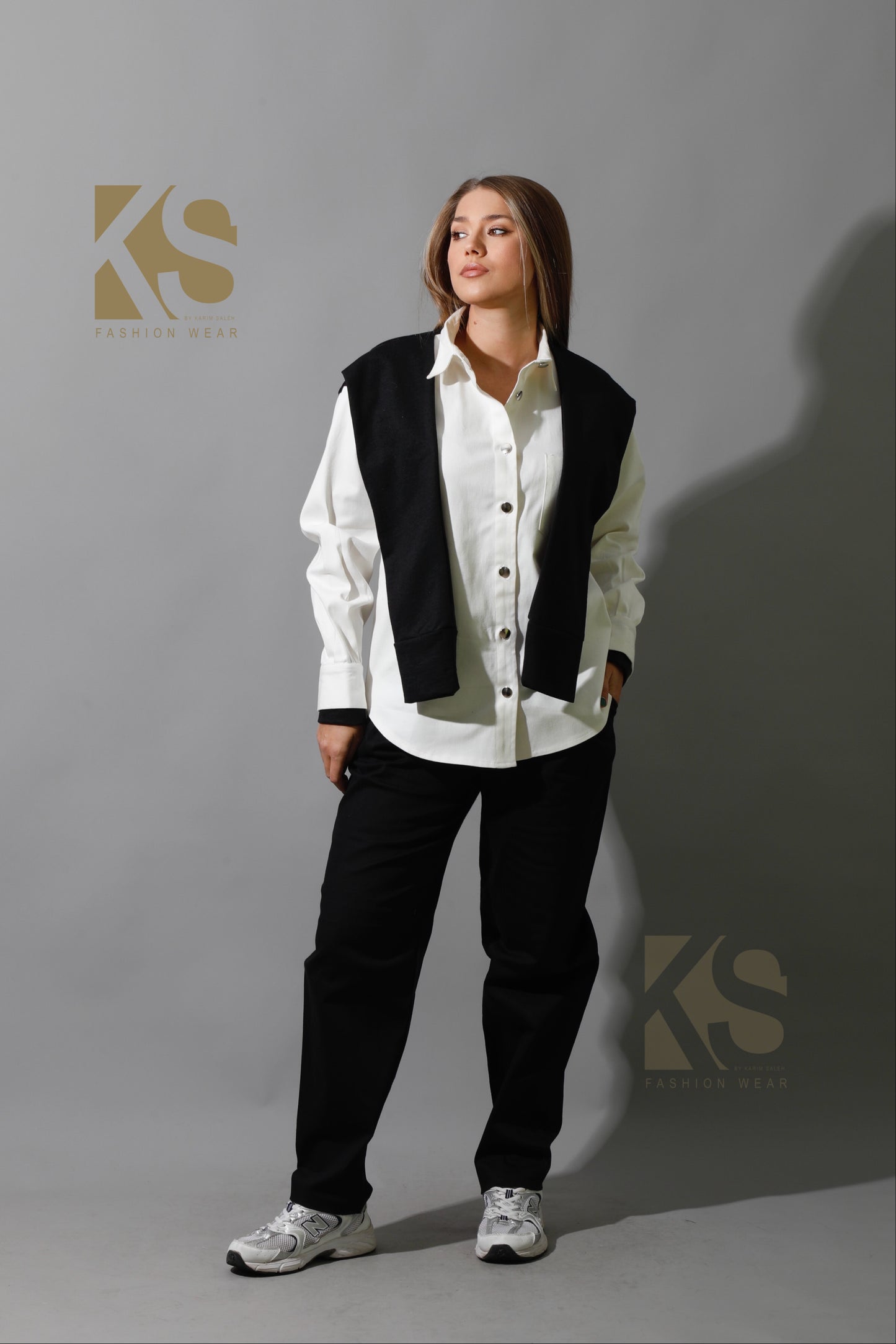 Double Sleeved Shirt - White & Black