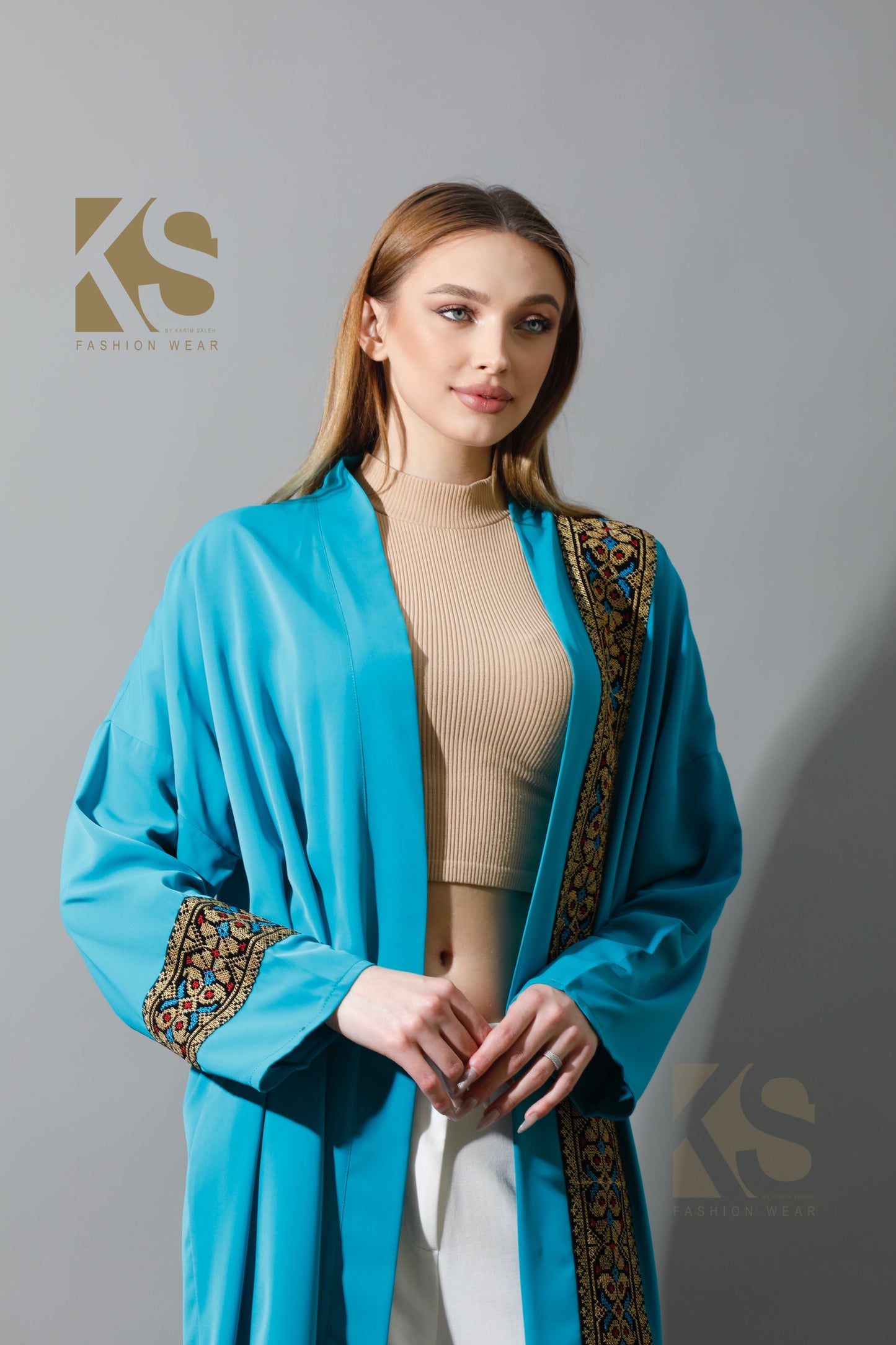 Long CBH Kaftan - Turquoise