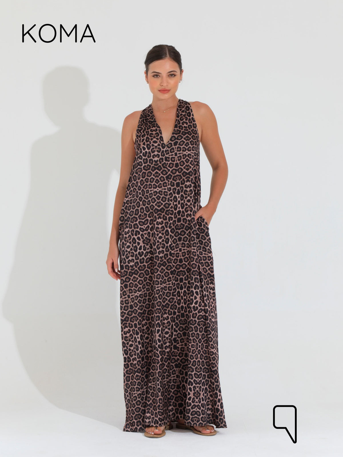 Paulina V Neck Maxi Dress - Multicolored Tiger
