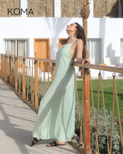 Noella Backless Maxi Dress - Mint
