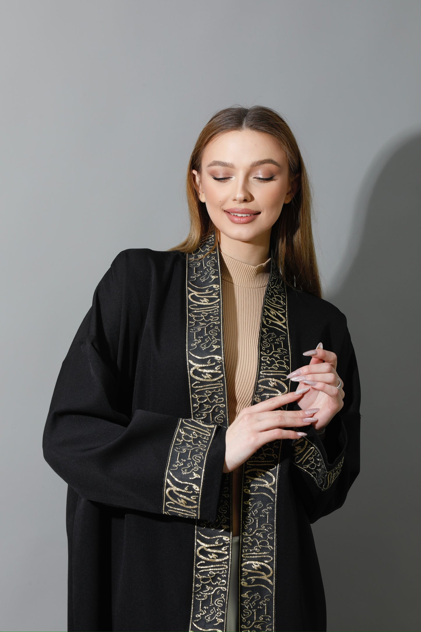 Arabic Long Kaftan - Black & Gold