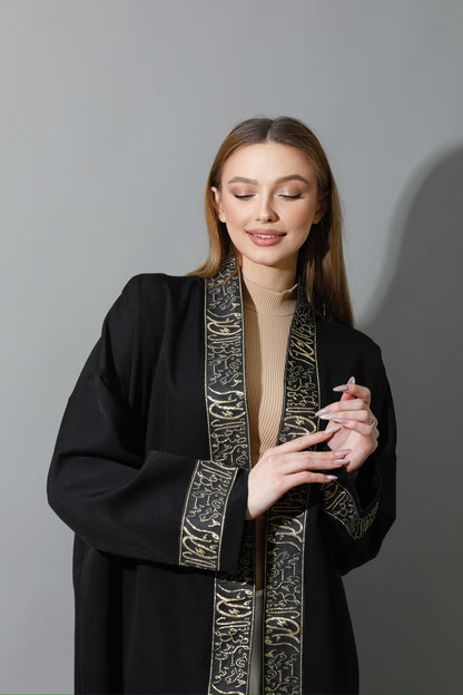 Arabic Long Kaftan - Black & Gold
