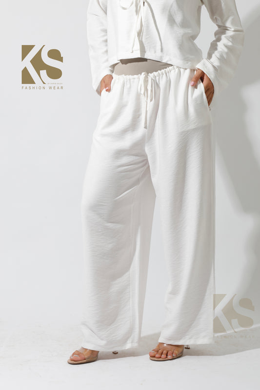 Co-Ord Lose Tied Pants - White