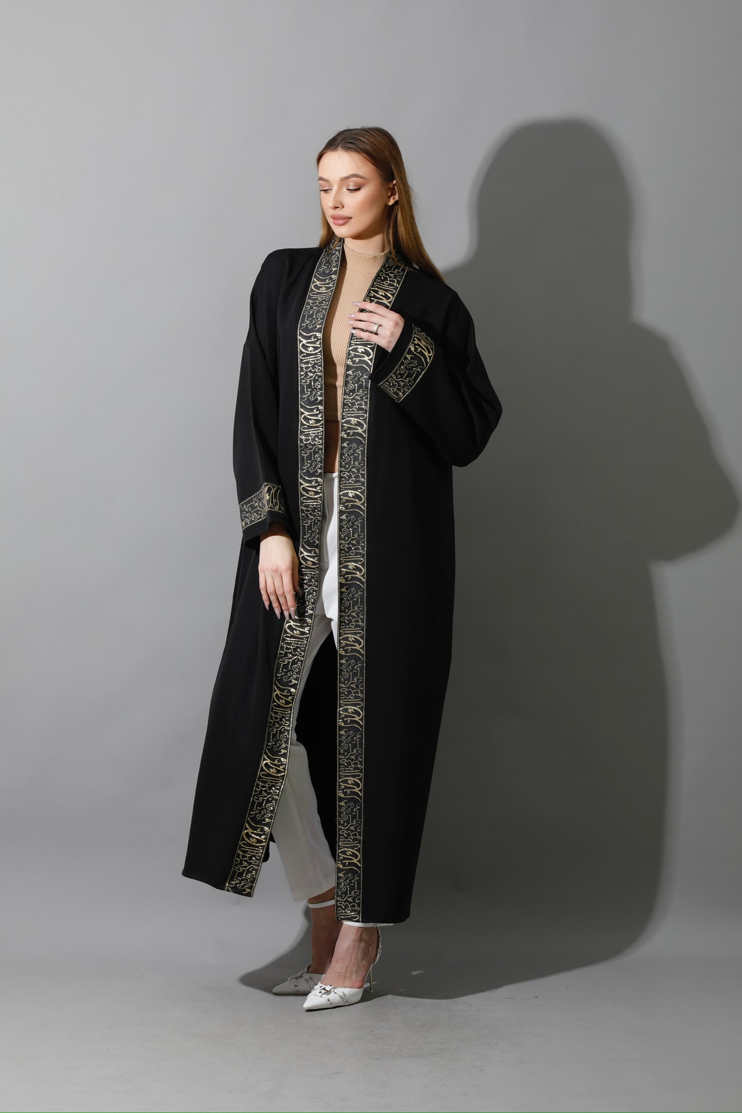 Arabic Long Kaftan - Black & Gold