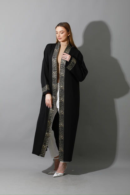 Arabic Long Kaftan - Black & Gold