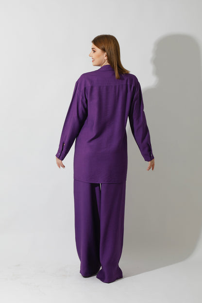 Co-Ord Long Sleeves Shirt - Purple