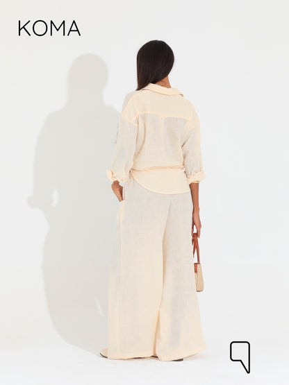 Matilda Long Sleeves Shirt - Beige