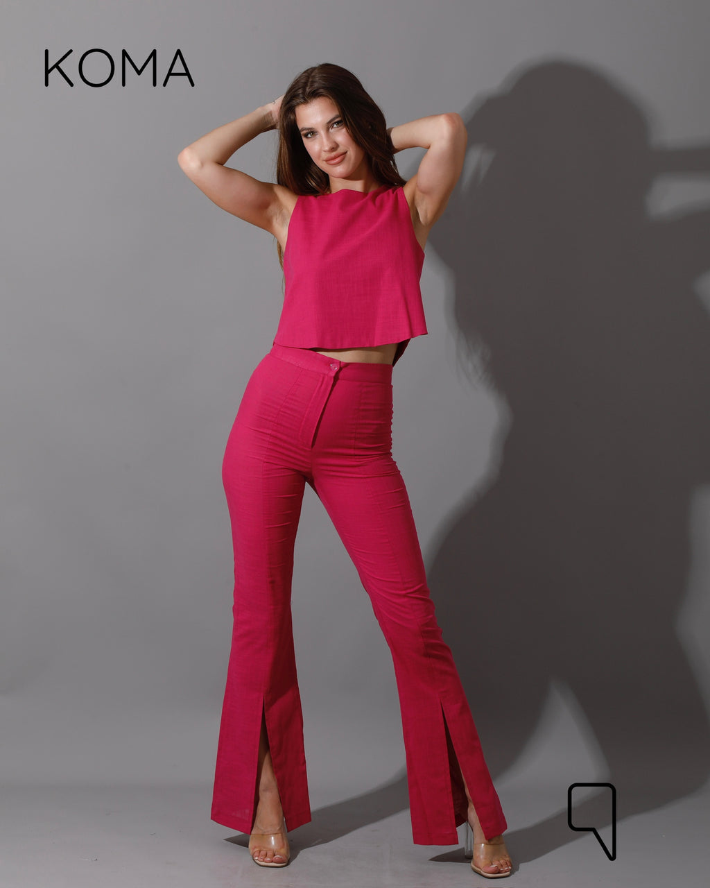 Greta Flare Pants - Fuchsia