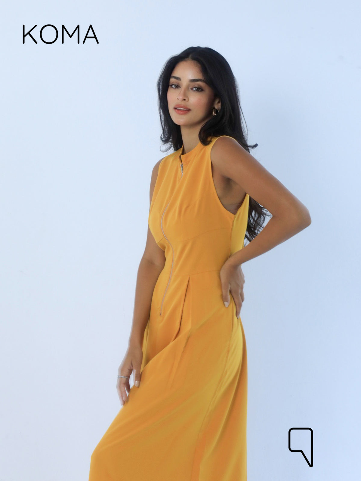 Olivia Sleeveless Wide Leg Jumpsuit - Mustard