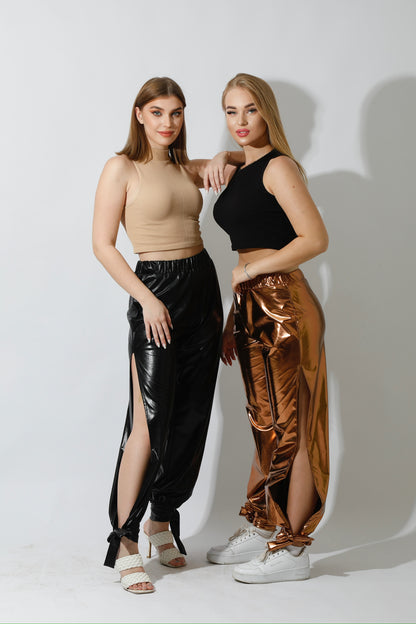 Side Slit Trousers - Black