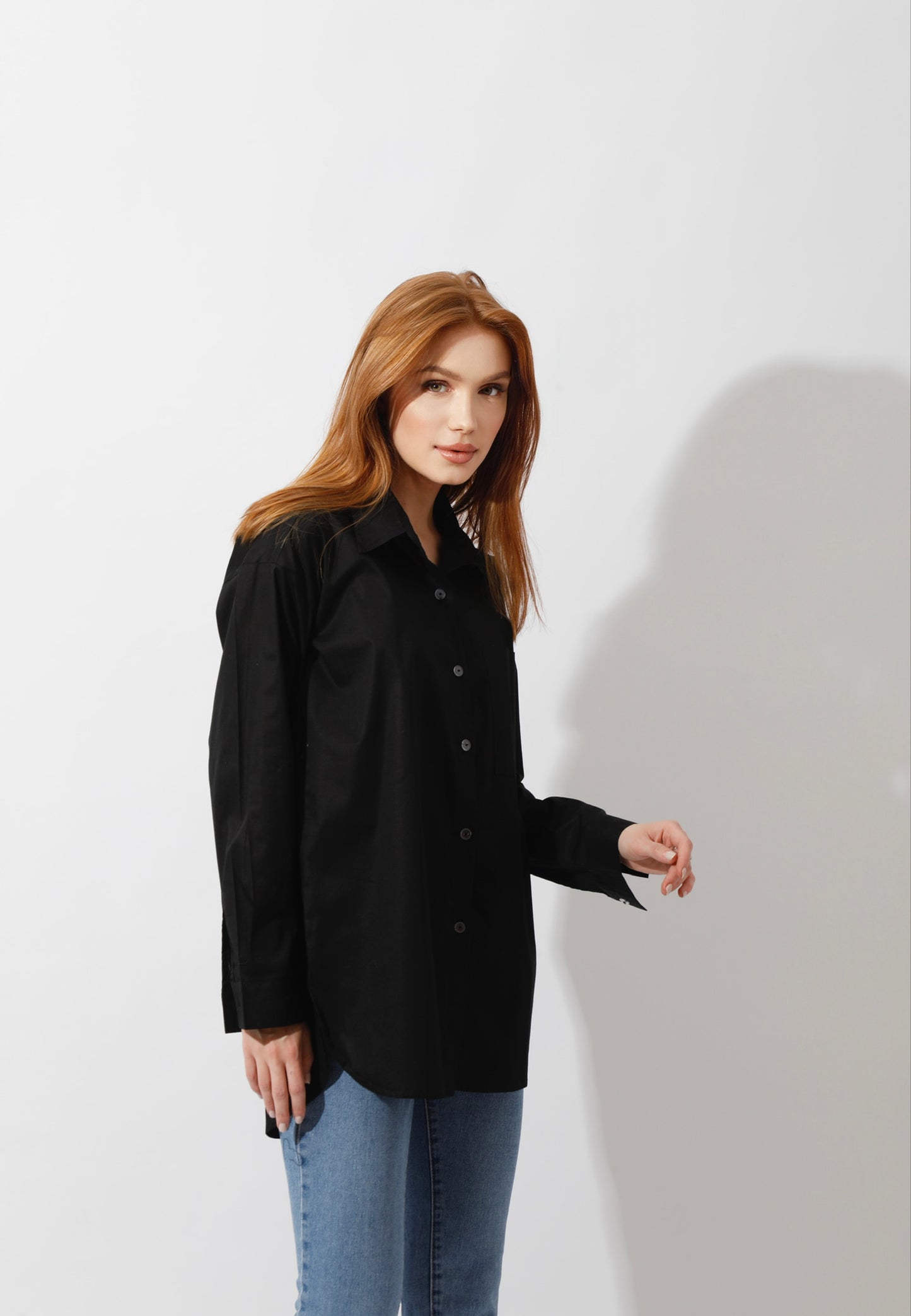 Buttons Back Shirt - Black