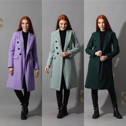 Front Open Coat - Lavender