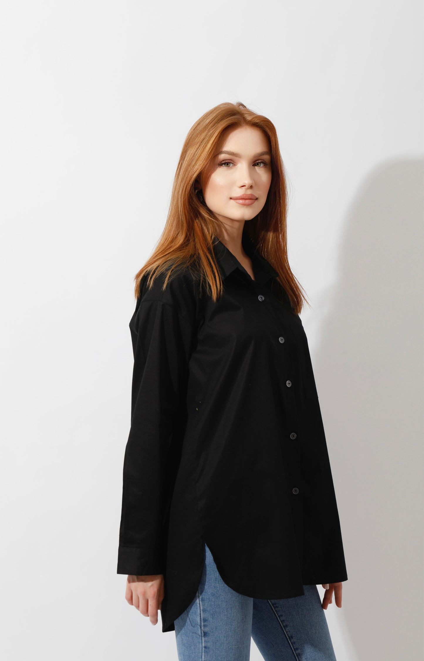 Buttons Back Shirt - Black