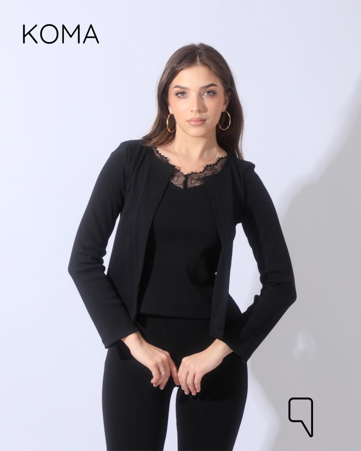 Arlette Twin Lase Top - Black