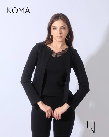 Arlette Twin Lase Top - Black