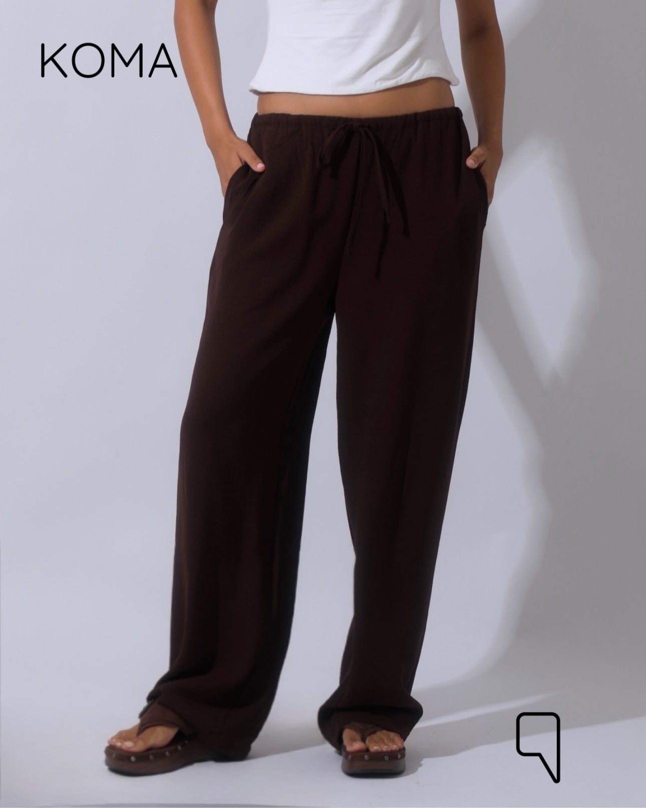 Elsie Lose Fit Trousers - Brown