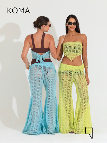 Paula Flare knitted Pants - Mint