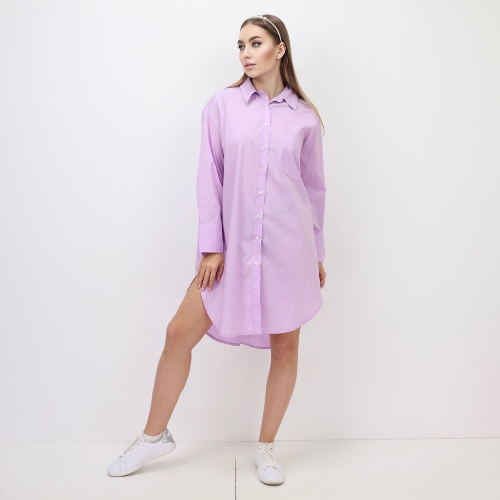 Oversized Shirt Dress - Lavender
