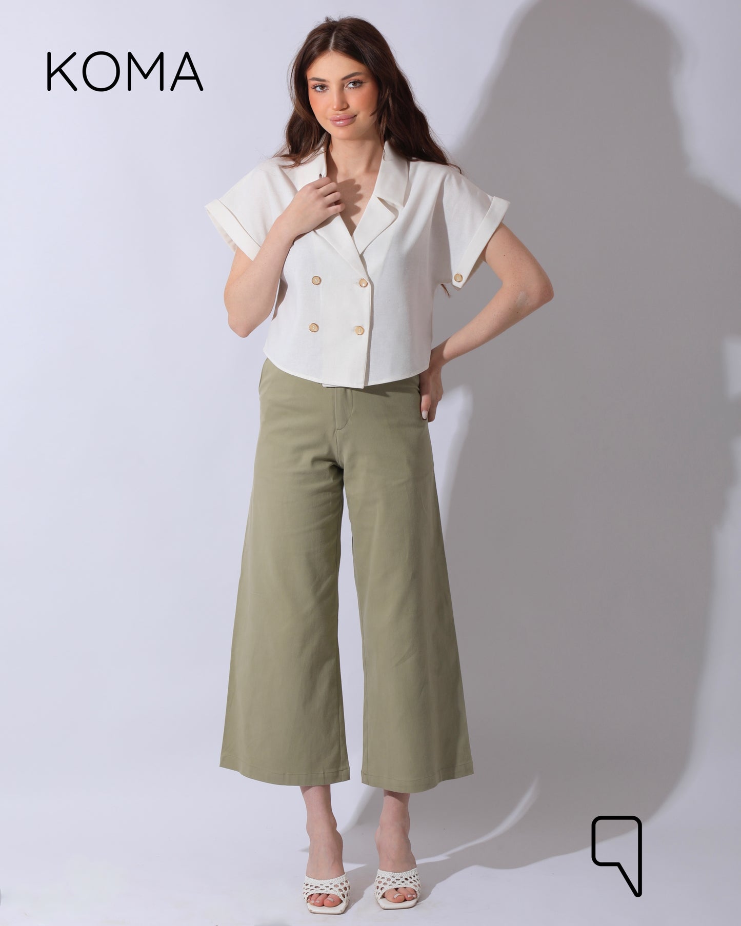 Mira Crossover Short Shirt - White