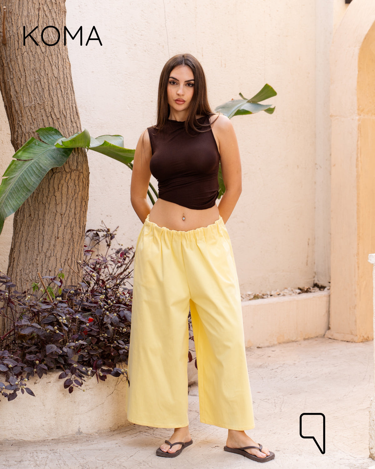 Violet Culottes Trousers - Yellow