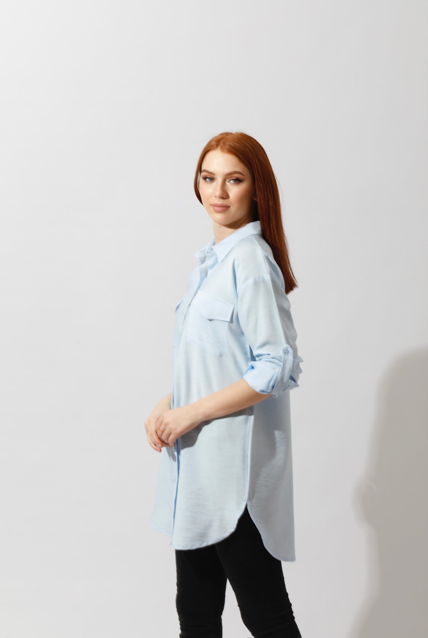 Shirt ‏with Two Pockets - Baby Blue
