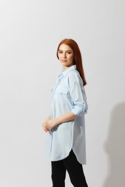 Shirt ‏with Two Pockets - Baby Blue