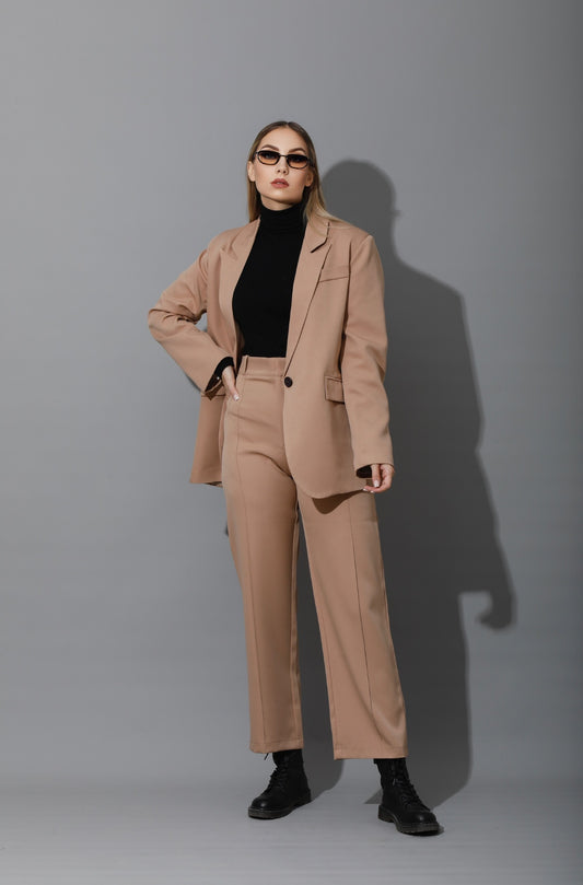 Tailored Oversized Suits - Beige
