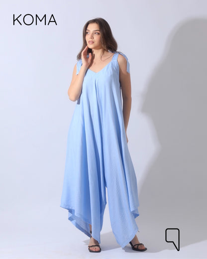 Tied Up Lose Jumpsuit - Baby Blue