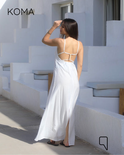 Noella Backless Maxi Dress - Beige